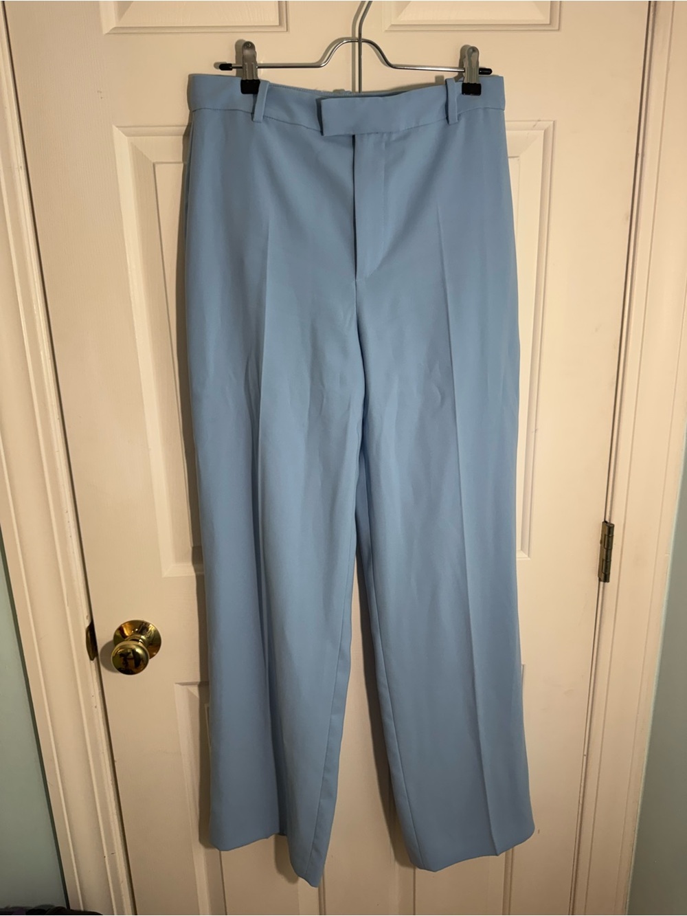 Zara Baby Blue Tailored Wide Leg Trousers - M